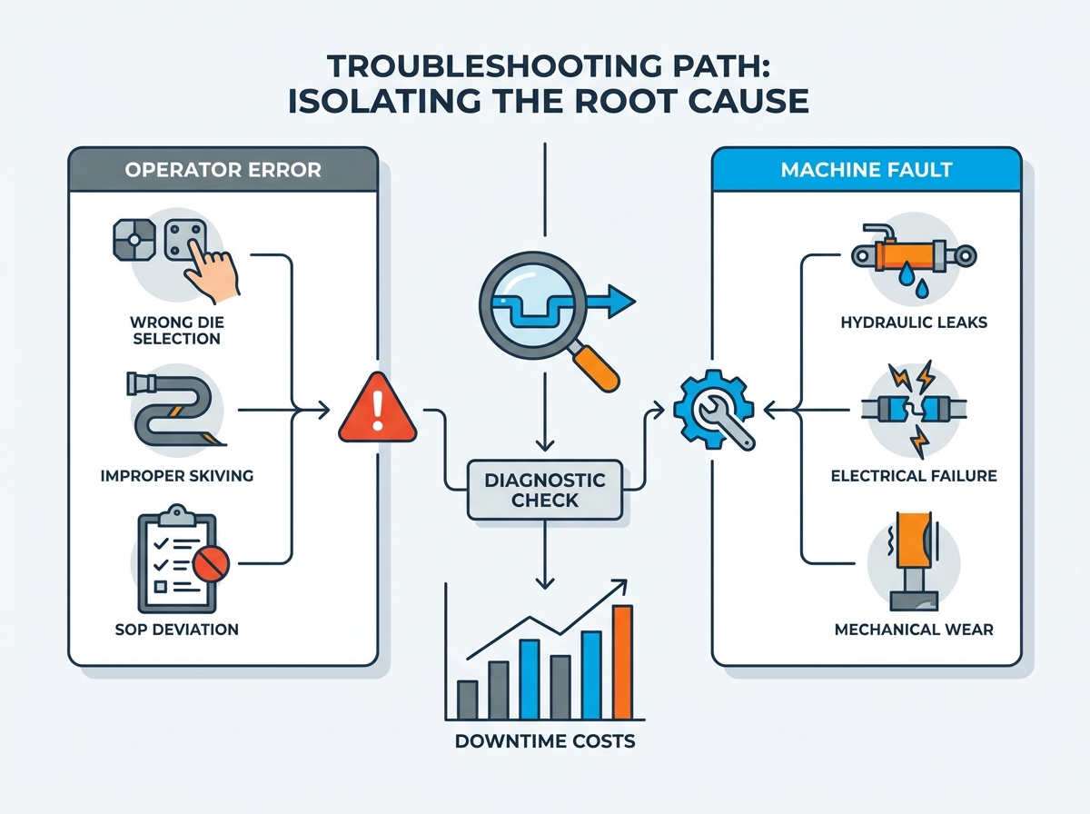 Hose crimping machine troubleshooting and maintenance